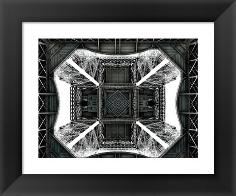 Framed View of the Eiffel Tower from below Print
