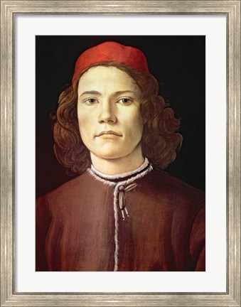 Framed Portrait of a Young Man, c.1480-85 Print