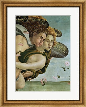 Framed Zephyr and Chloris, detail from The Birth of Venus, c.1485 Print