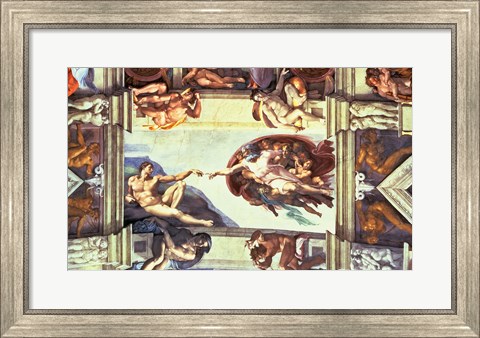 Framed Sistine Chapel Ceiling: Creation of Adam, 1510 Print