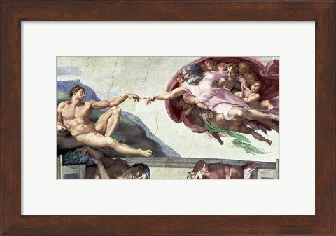 Framed Sistine Chapel Ceiling (1508-12): The Creation of Adam, 1511-12 Print
