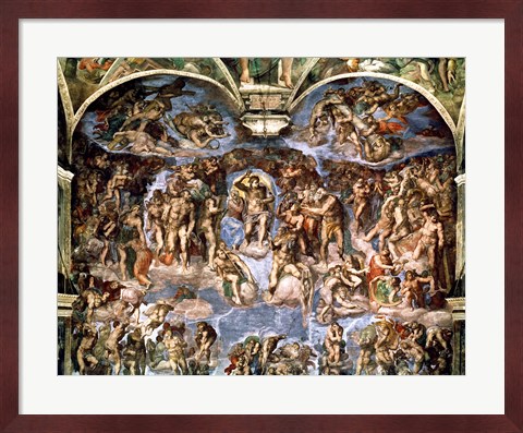 Framed Last Judgement, from the Sistine Chapel, 1538-41 Print