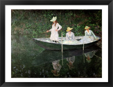 Framed Boat at Giverny, c.1887 Print