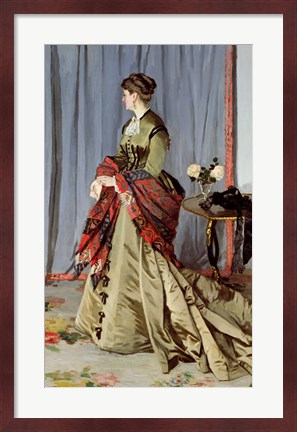 Framed Portrait of Madame Louis Joachim Gaudibert, 1868 Print