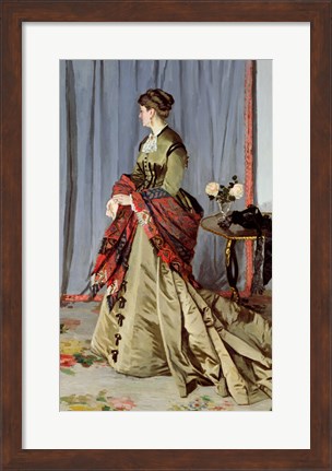Framed Portrait of Madame Louis Joachim Gaudibert, 1868 Print