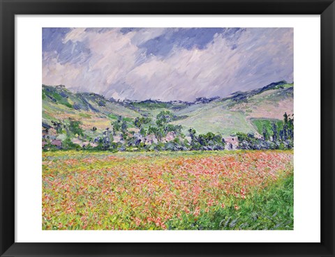 Framed Poppy Field near Giverny, 1885 Print