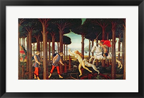 Framed Story of Nastagio degli Onesti: Nastagio&#39;s Vision of the Ghostly Pursuit in the Forest, 1483 or 1487 Print