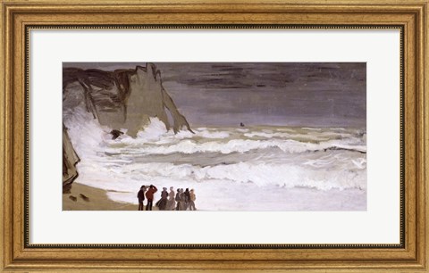 Framed Rough Sea at Etretat, 1868-69 Print