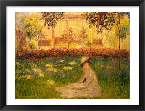 Framed Woman in a Garden, 1876 Print