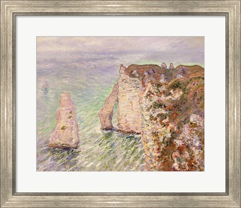 Framed L&#39;Aiguille and the Porte d&#39;Aval, Etretat, 1886 Print