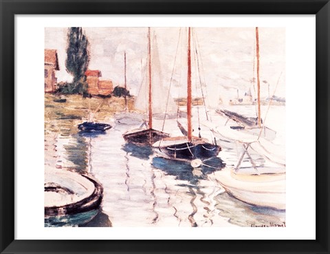 Framed Sailboats on the Seine Print