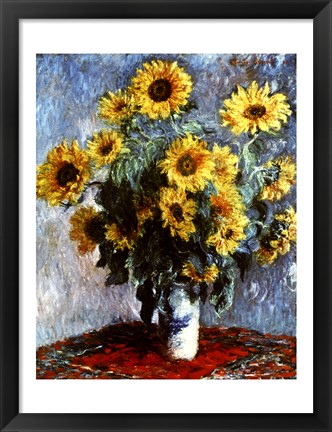 Framed Still life with Sunflowers, 1880 Print