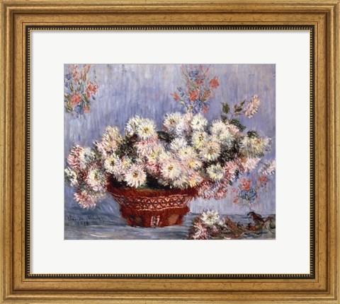 Framed Basket of Chrysanthemums, c.1878 Print