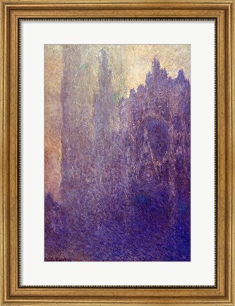 Framed Rouen Cathedral, Foggy Weather, 1894 Print