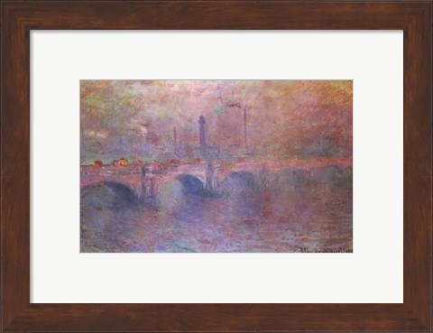 Framed Thames at Waterloo Bridge, 1903 Print