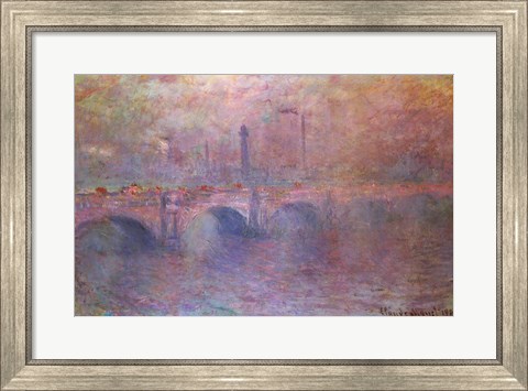 Framed Thames at Waterloo Bridge, 1903 Print
