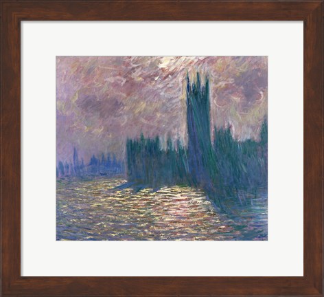 Framed Parliament, Reflections on the Thames, 1905 Print