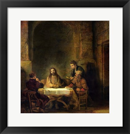 Framed Supper at Emmaus, 1648 Print