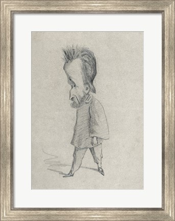 Framed Caricature of the Journalist Theodore Pelloquet, 1858 Print