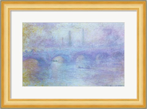 Framed Waterloo Bridge, Effect of Fog, 1903 Print