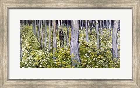 Framed Undergrowth with Two Figures, 1890 Print