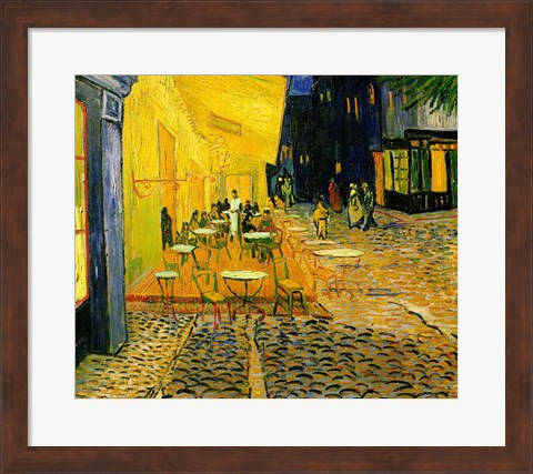 Framed Cafe Terrace, Place du Forum, Arles, 1888 (detail 2) Print