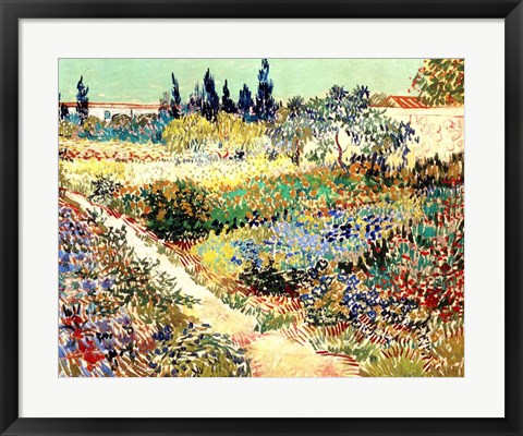 Framed Garden at Arles, 1888 Print