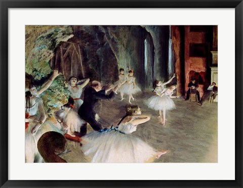 Framed Rehearsal of the Ballet on Stage Print