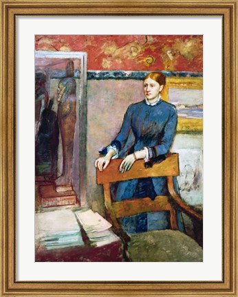 Framed Helene Rouart in her Father&#39;s Study Print