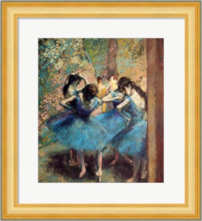 Framed Dancers in Blue, 1890 Print