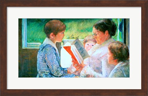 Framed Mrs Cassatt Reading to her Grandchildren, 1888 Print
