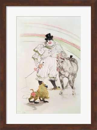 Framed At the Circus: performing horse and monkey, 1899 Print
