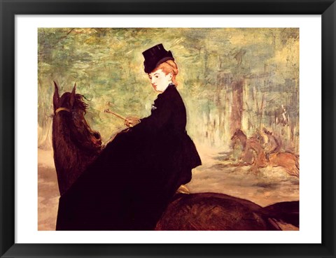 Framed Horsewoman, 1875 Print