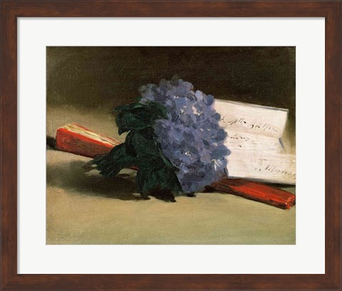 Framed Bouquet of Violets, 1872 Print