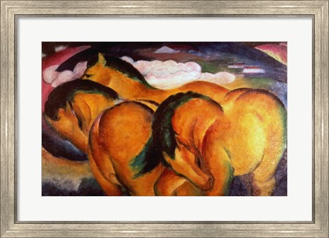 Framed Little Yellow Horses, 1912 Print