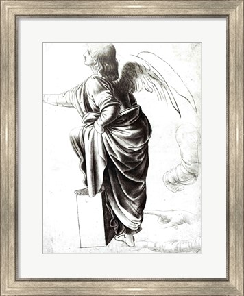 Framed Study of an Angel Print