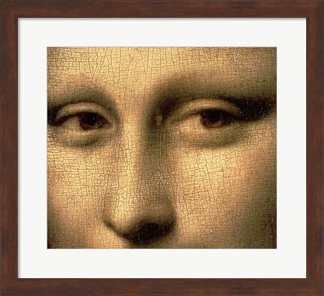Framed Mona Lisa, Face Detail Print