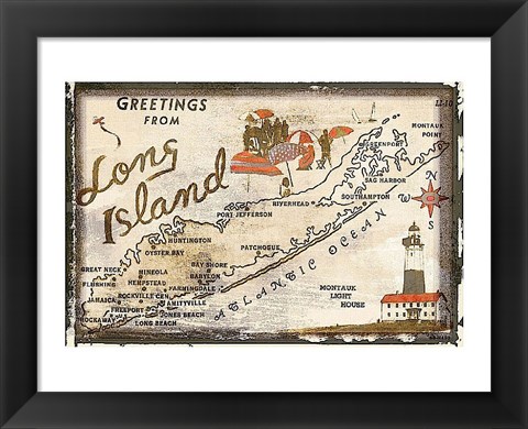 Framed Greetings from Long Island Print