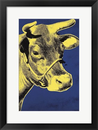 Framed Cow, 1971 (blue &amp; yellow) Print