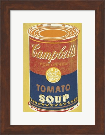 Framed Colored Campbell&#39;s Soup Can, 1965 (yellow &amp; blue) Print