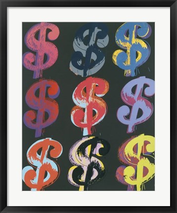Framed $9, 1982 (on black) Print