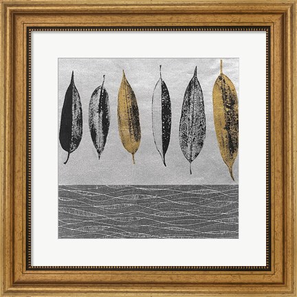 Framed Row of Leaves Print