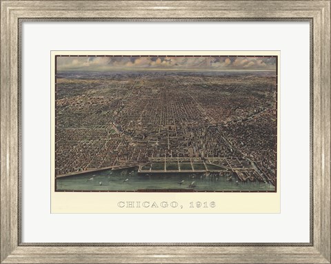 Framed Chicago 1916 Print