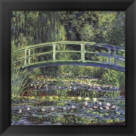 Framed Water Lily Pond, 1899 (blue) Print