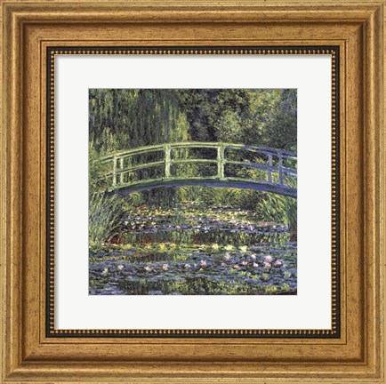 Framed Water Lily Pond, 1899 (blue) Print
