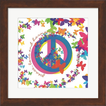 Framed Peace, Love, and Harmony Print