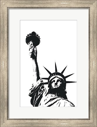 Framed Statue of Liberty (outline) Print