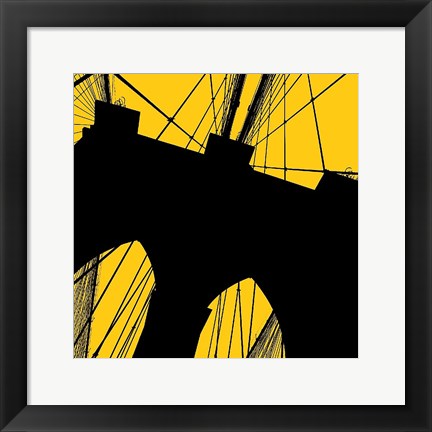 Framed Brooklyn Bridge (yellow) Print