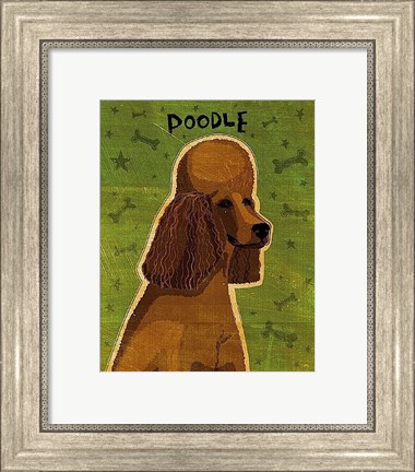Framed Poodle (brown) Print