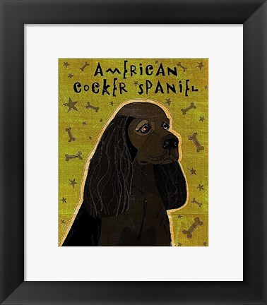Framed American Cocker Spaniel (black) Print